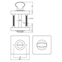 INTERSTEEL WC-ROZET 55x55x10mm PER PAAR