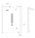 ALUMINIUM DEURGREEP MODEL DK 05 ⧄ 20/40 - stuk