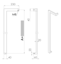 ALUMINIUM DEURGREEP MODEL DK 06 ⧄ 40/20 - stuk