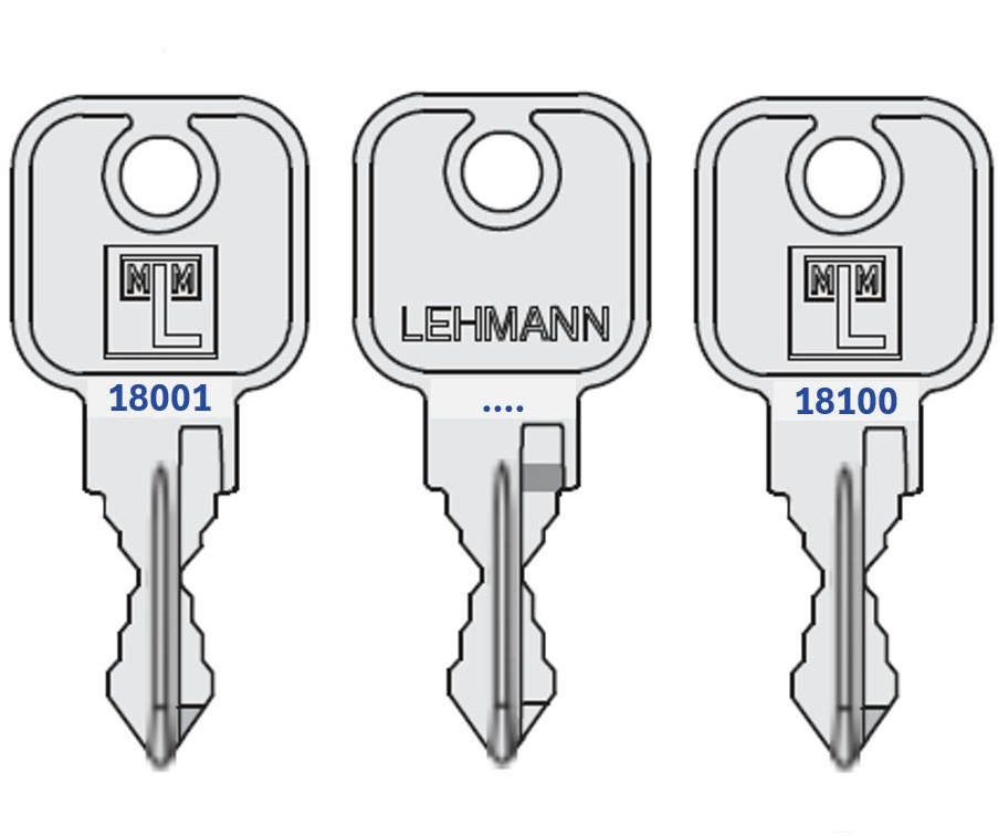 MLM LEHMANN TYPE B1 SLEUTEL | CODEREEKS 18001 - 18100