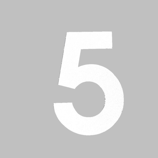 [FUJI-50-WIT-5] FUJI HUISNUMMER & -LETTER (50, Blanc, 5)
