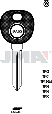 JMA BRUTE AUTOSLEUTEL PROFIEL TP00NE-38P4 ZONDER TRANSPONDER 